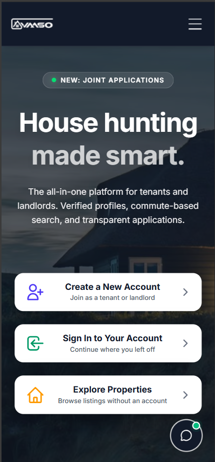 Avaaso mobile screenshot